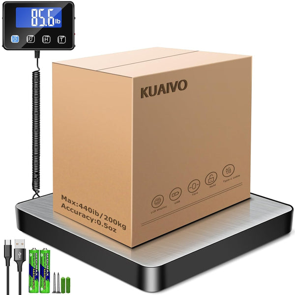 Shipping Scale. 440 lbs/0.35oz High Accurate Digital Postal Scale with Hold/Tare Function. Shipping Scale for Small Business. Packages. Luggage. Home Use. Battery & Charging Cable Include
