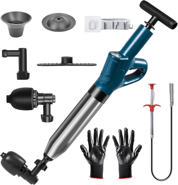 Toilet Plunger - Plungers for Bathroom Heavy Duty. Powerful Toilet Snake for Unclogging Plunger with Real-Time Pressure Indicator Plungers for Washbasin. Floor. Kitchen Clogged